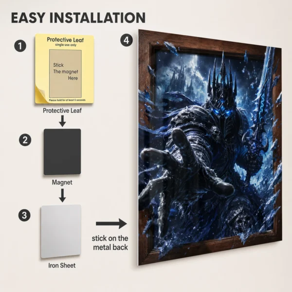 Video Game Metal Poster Wall Decor - WOW The Lich King - C - Image 2