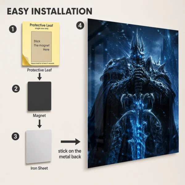Video Game Metal Poster Wall Decor - WOW The Lich King - D - Image 2
