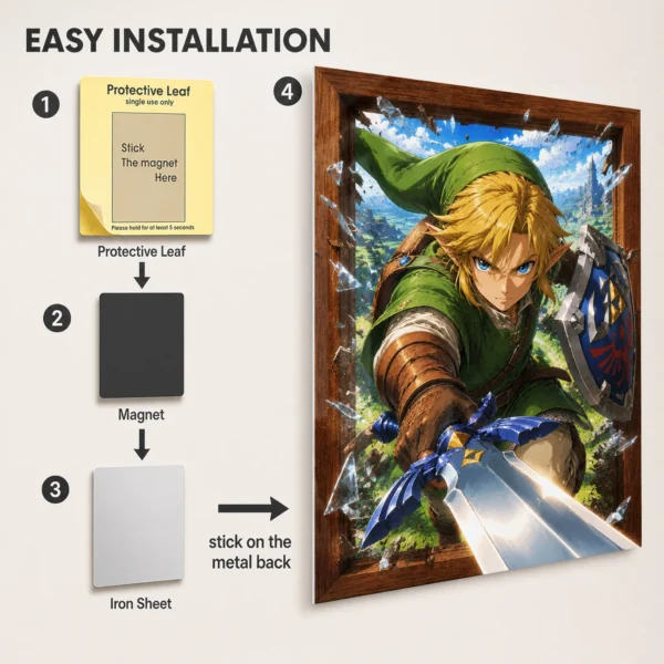 Video Game Metal Poster Wall Decor - TLO Zelda Link - Image 2
