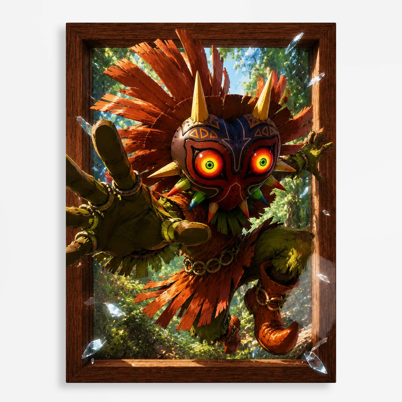 video game metal poster (227) s1 Video Game Metal Poster Wall Decor - TLO Zelda Skull Kid - Image 1