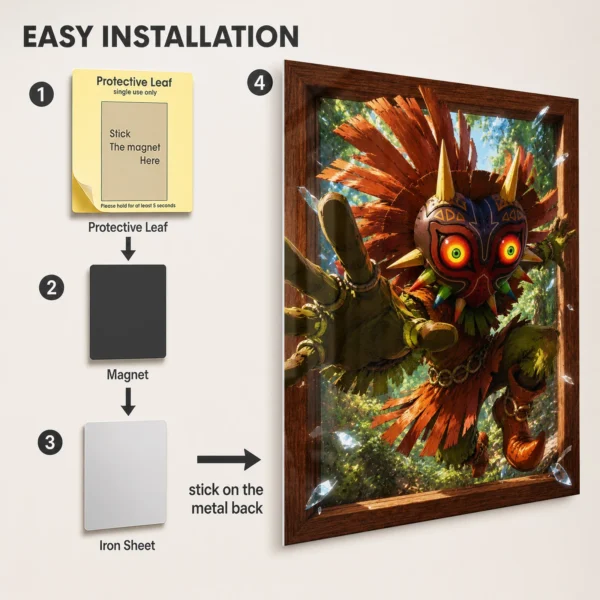 Video Game Metal Poster Wall Decor - TLO Zelda Skull Kid - Image 2