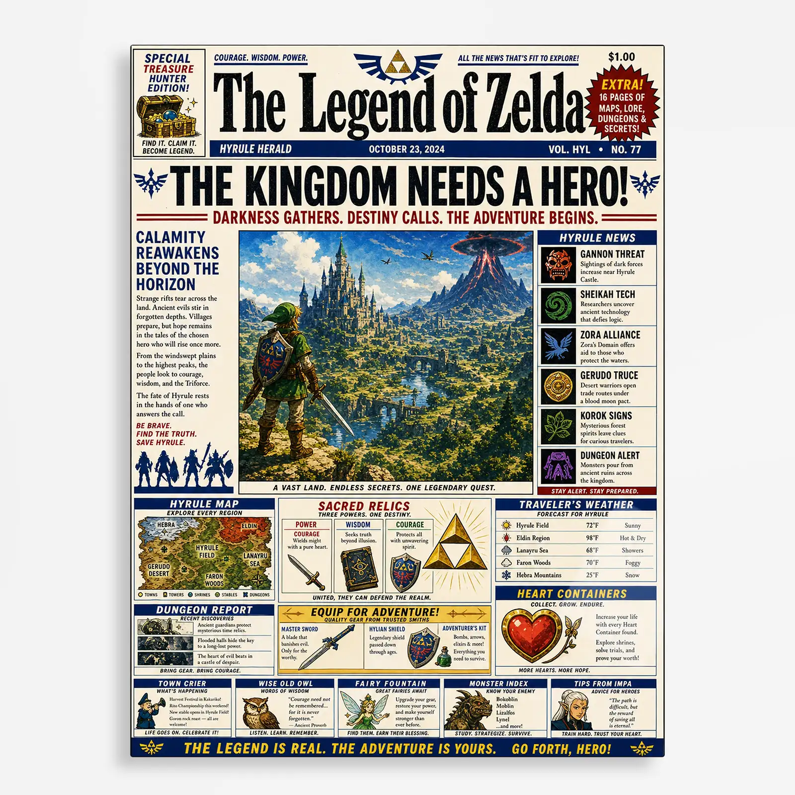 video game metal poster (228) s1 Video Game Metal Poster Wall Decor - TLO Zelda - A - Image 1