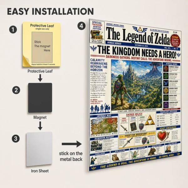Video Game Metal Poster Wall Decor - TLO Zelda - A - Image 2