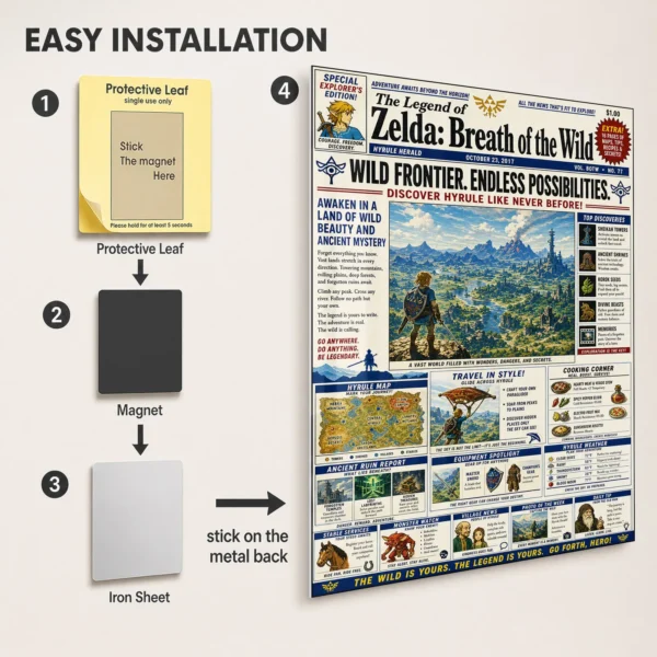 Video Game Metal Poster Wall Decor - TLO Zelda - B - Image 2
