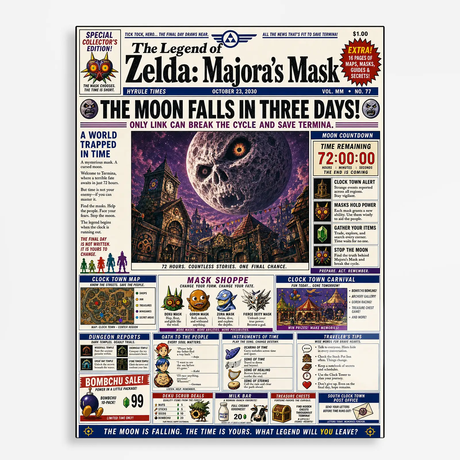 video game metal poster (231) s1 Video Game Metal Poster Wall Decor - TLO Zelda - C - Image 1