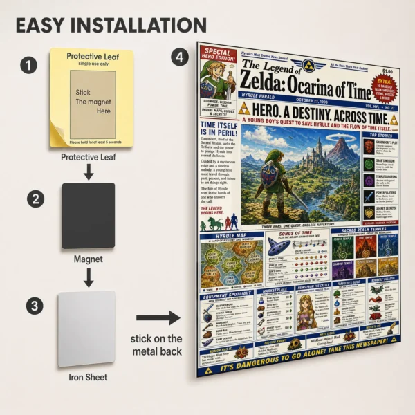 Video Game Metal Poster Wall Decor - TLO Zelda - D - Image 2