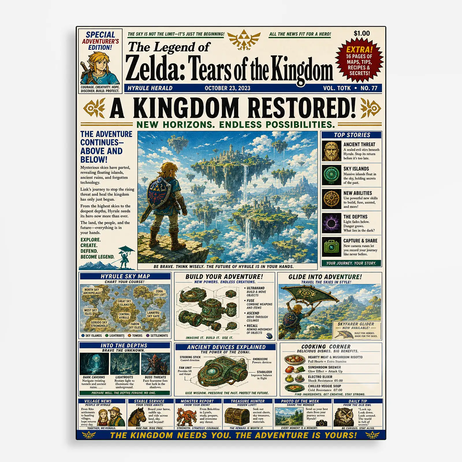 video game metal poster (233) s1 Video Game Metal Poster Wall Decor - TLO Zelda - E - Image 1