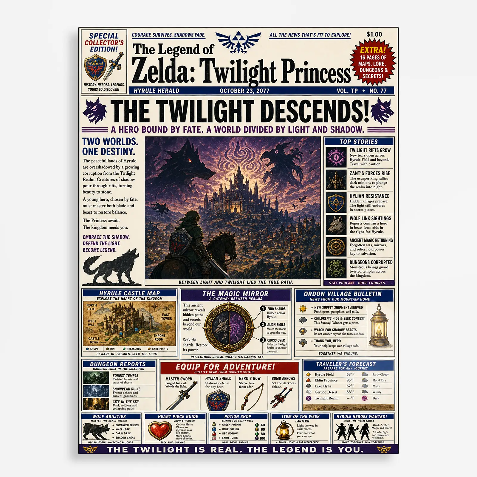 video game metal poster (234) s1 Video Game Metal Poster Wall Decor - TLO Zelda - F - Image 1
