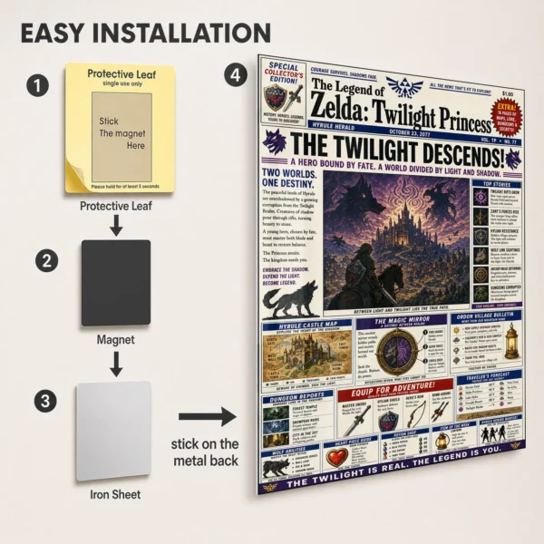 Video Game Metal Poster Wall Decor - TLO Zelda - F - Image 2