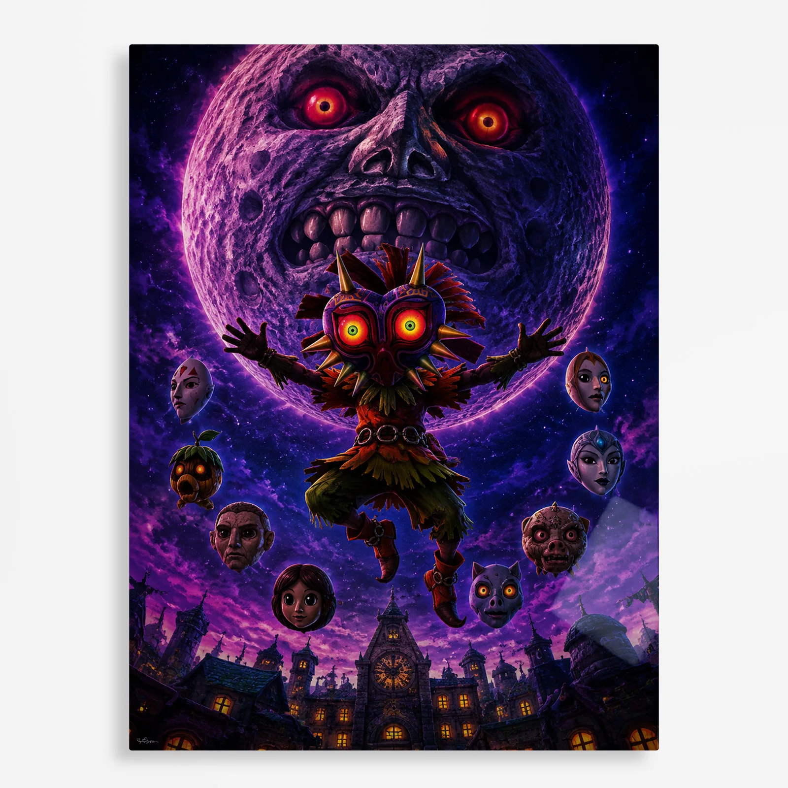 video game metal poster (236) s1 Video Game Metal Poster Wall Decor - TLO Zelda Skull Kid - A - Image 1