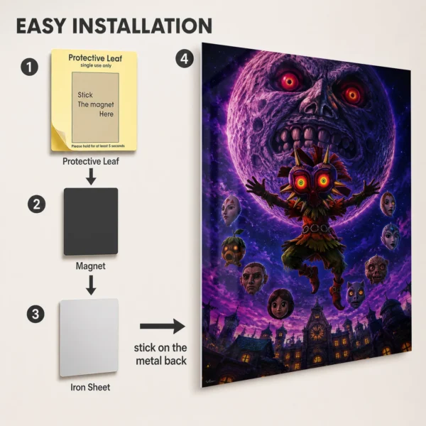 Video Game Metal Poster Wall Decor - TLO Zelda Skull Kid - A - Image 2
