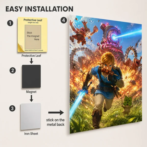 Video Game Metal Poster Wall Decor - TLO Zelda - H - Image 2