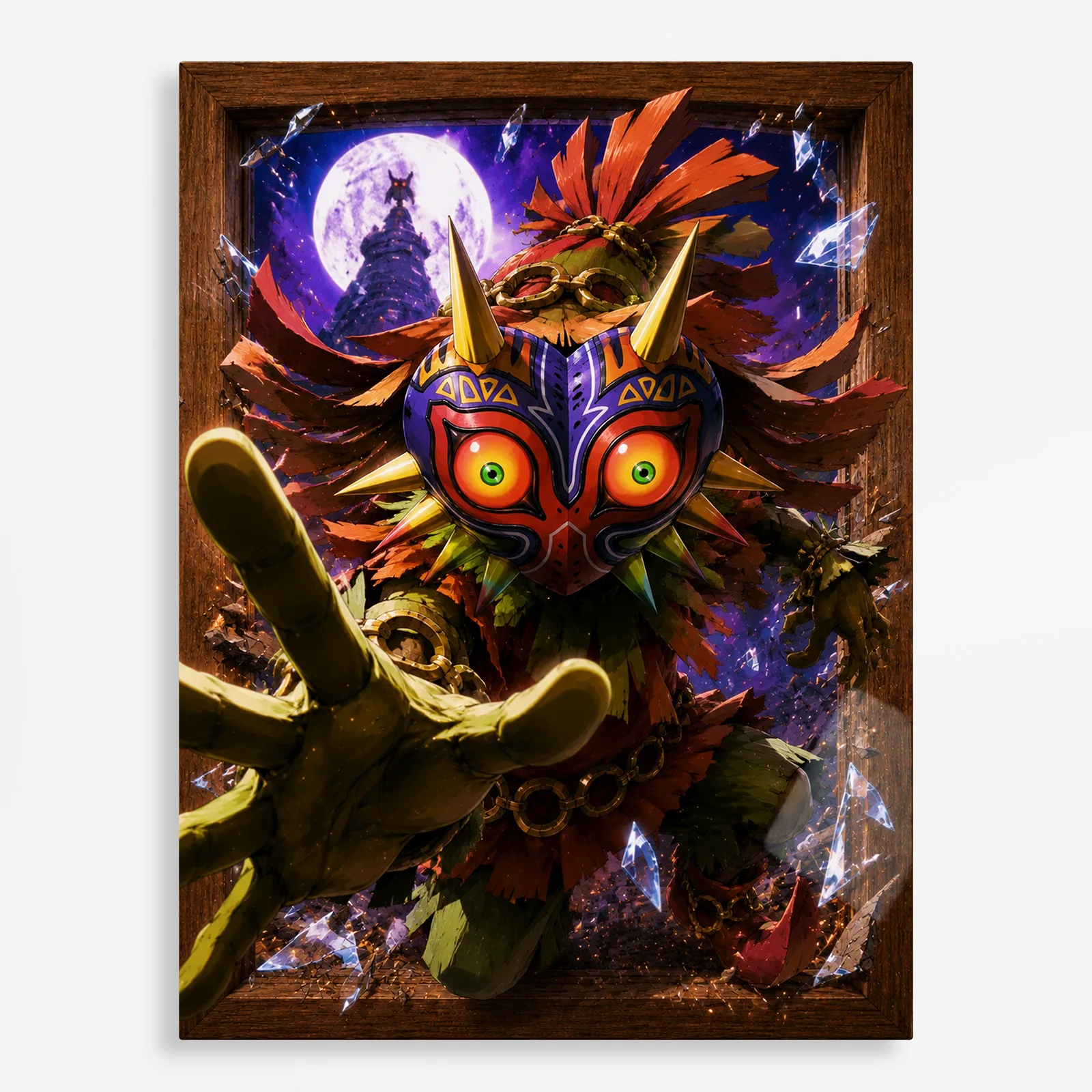 video game metal poster (240) s1 Video Game Metal Poster Wall Decor - TLO Zelda Skull Kid - B - Image 1