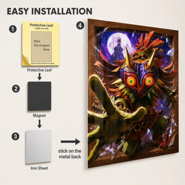 Video Game Metal Poster Wall Decor - TLO Zelda Skull Kid - B - Image 2