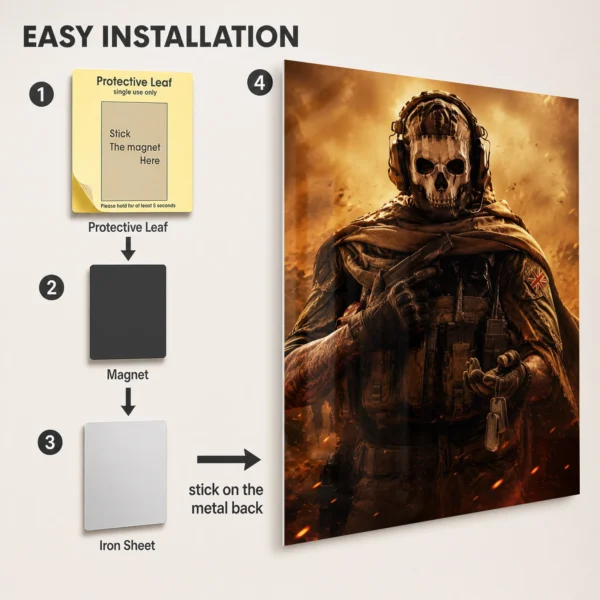 Video Game Metal Poster Wall Decor - COD Ghost - C - Image 2