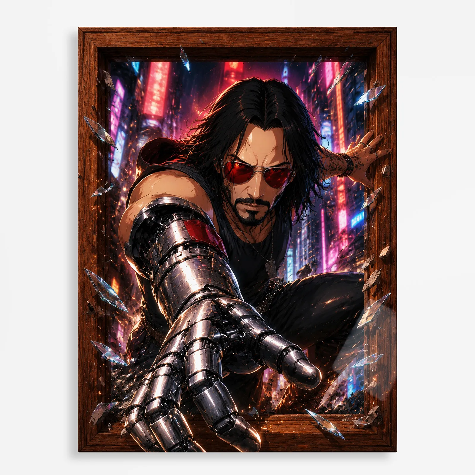 video game metal poster (34) s1 Video Game Metal Poster Wall Decor - 2077 Johnny Silverhand - Image 1