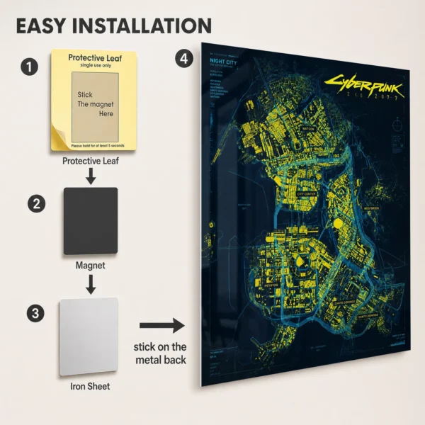 Video Game Metal Poster Wall Decor - 2077 - A - Image 2