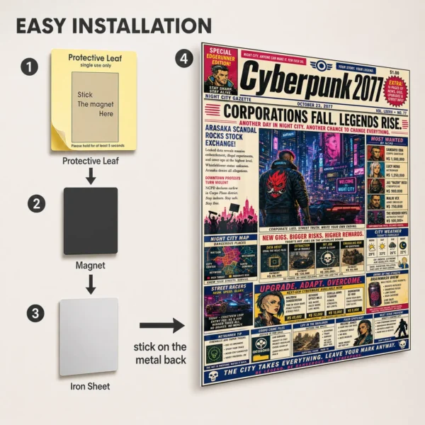 Video Game Metal Poster Wall Decor - 2077 - D - Image 2