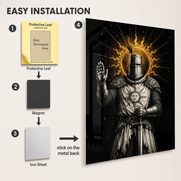 Video Game Metal Poster Wall Decor - DS Solaire of Astora - Image 2