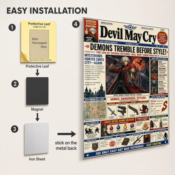 Video Game Metal Poster Wall Decor - DMC - Image 2