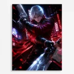 Video Game Metal Poster Wall Decor - DMC Nero