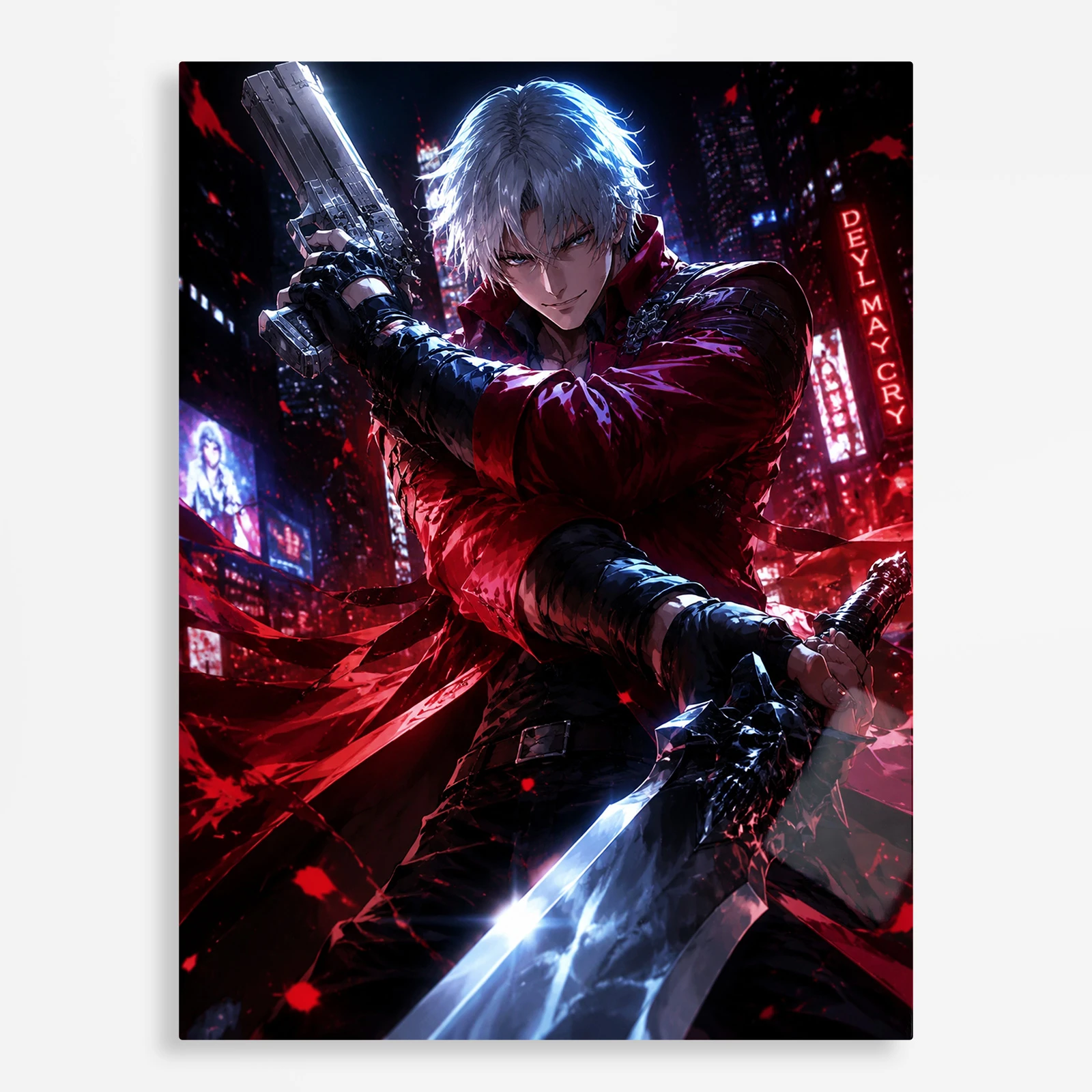 video game metal poster (53) s1 Video Game Metal Poster Wall Decor - DMC Nero - Image 1