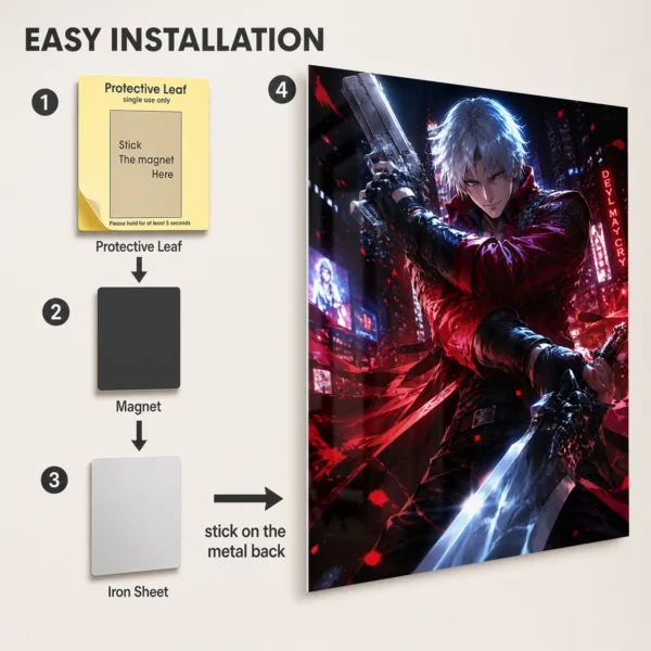 Video Game Metal Poster Wall Decor - DMC Nero - Image 2