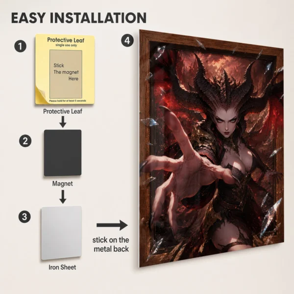 Video Game Metal Poster Wall Decor - Dark Realm Lilith - Image 2
