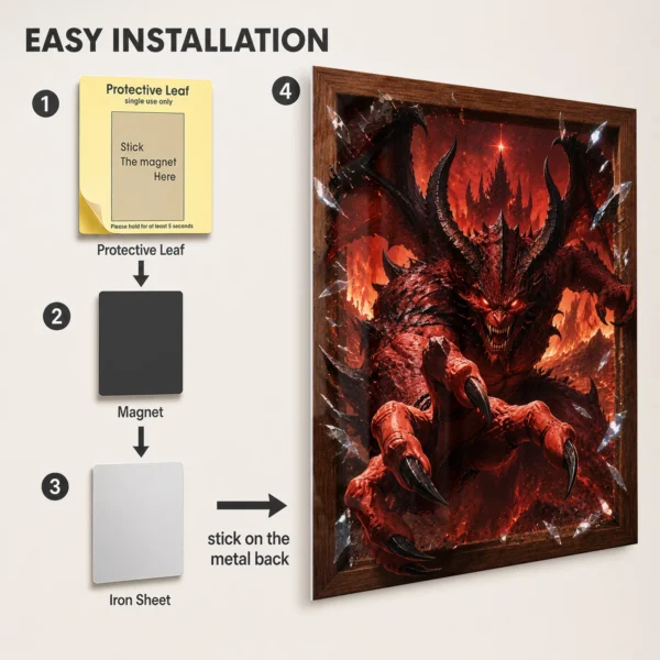 Video Game Metal Poster Wall Decor - Dark Realm Diablo - Image 2