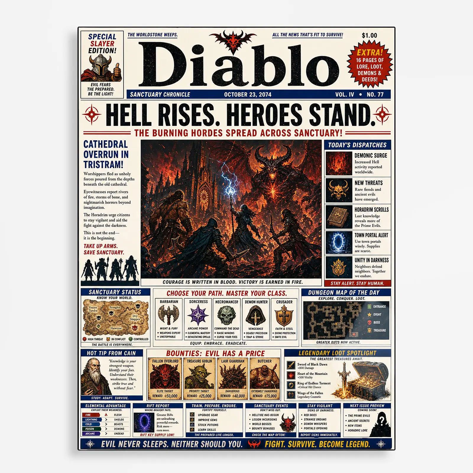 video game metal poster (58) s1 Video Game Metal Poster Wall Decor - Dark Realm - Image 1