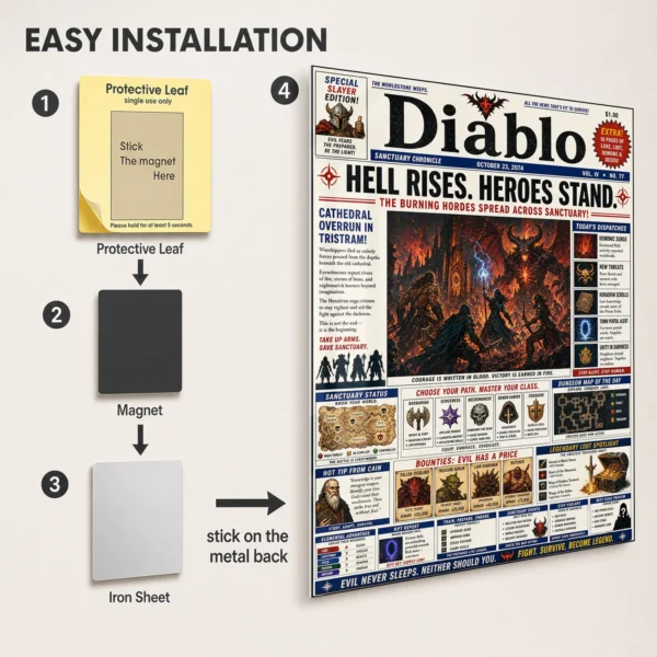 Video Game Metal Poster Wall Decor - Dark Realm - Image 2