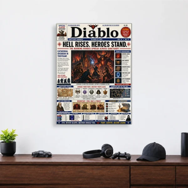 Video Game Metal Poster Wall Decor - Dark Realm - Image 4
