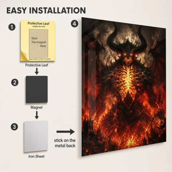 Video Game Metal Poster Wall Decor - Dark Realm Diablo - B - Image 2