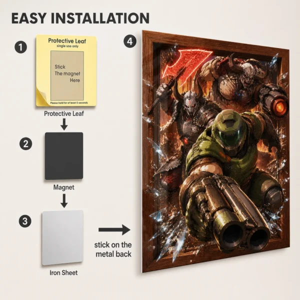 Video Game Metal Poster Wall Decor - Doom - Image 2