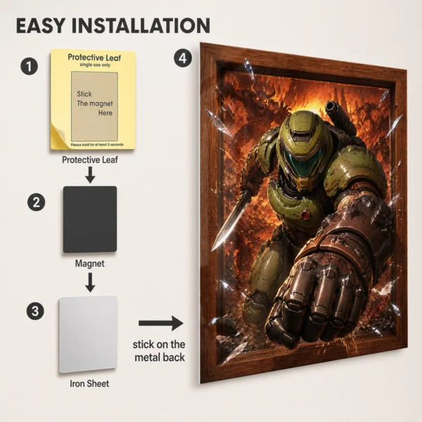 Video Game Metal Poster Wall Decor - Doom - Image 2