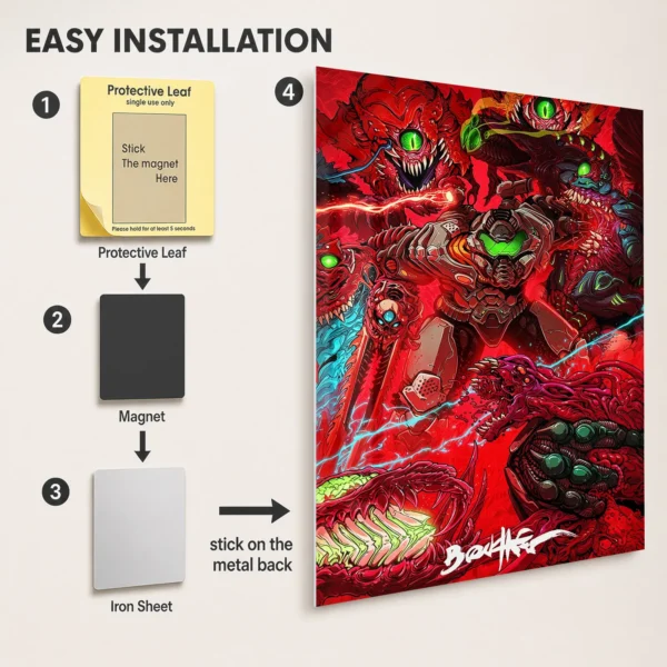 Video Game Metal Poster Wall Decor - Doom - B - Image 2