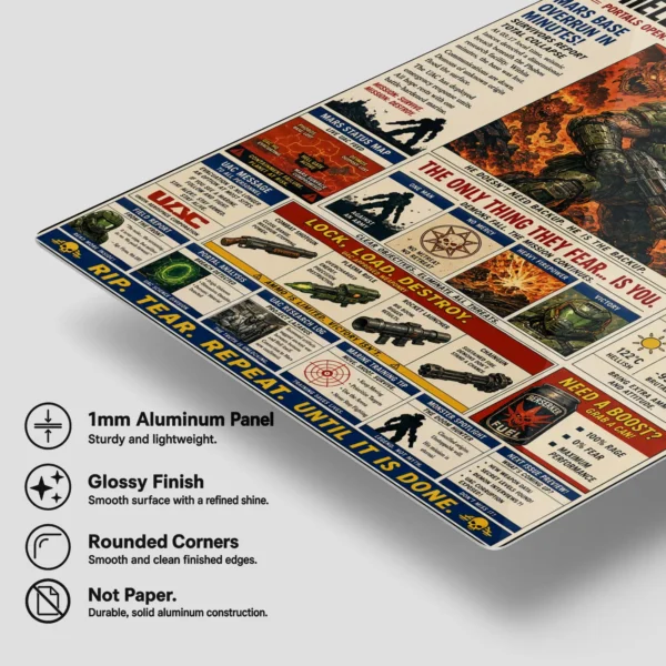Video Game Metal Poster Wall Decor - Doom - C - Image 6