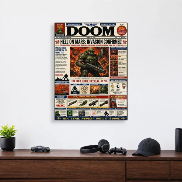 Video Game Metal Poster Wall Decor - Doom - C - Image 4