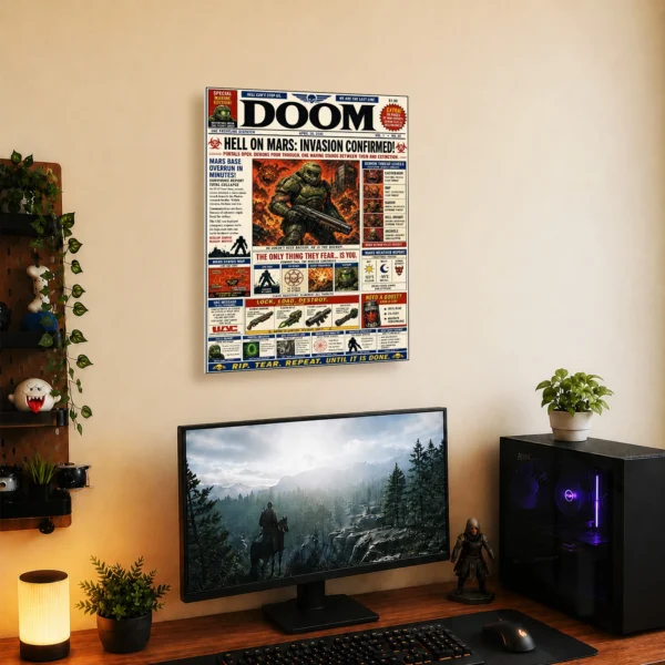 Video Game Metal Poster Wall Decor - Doom - C - Image 5