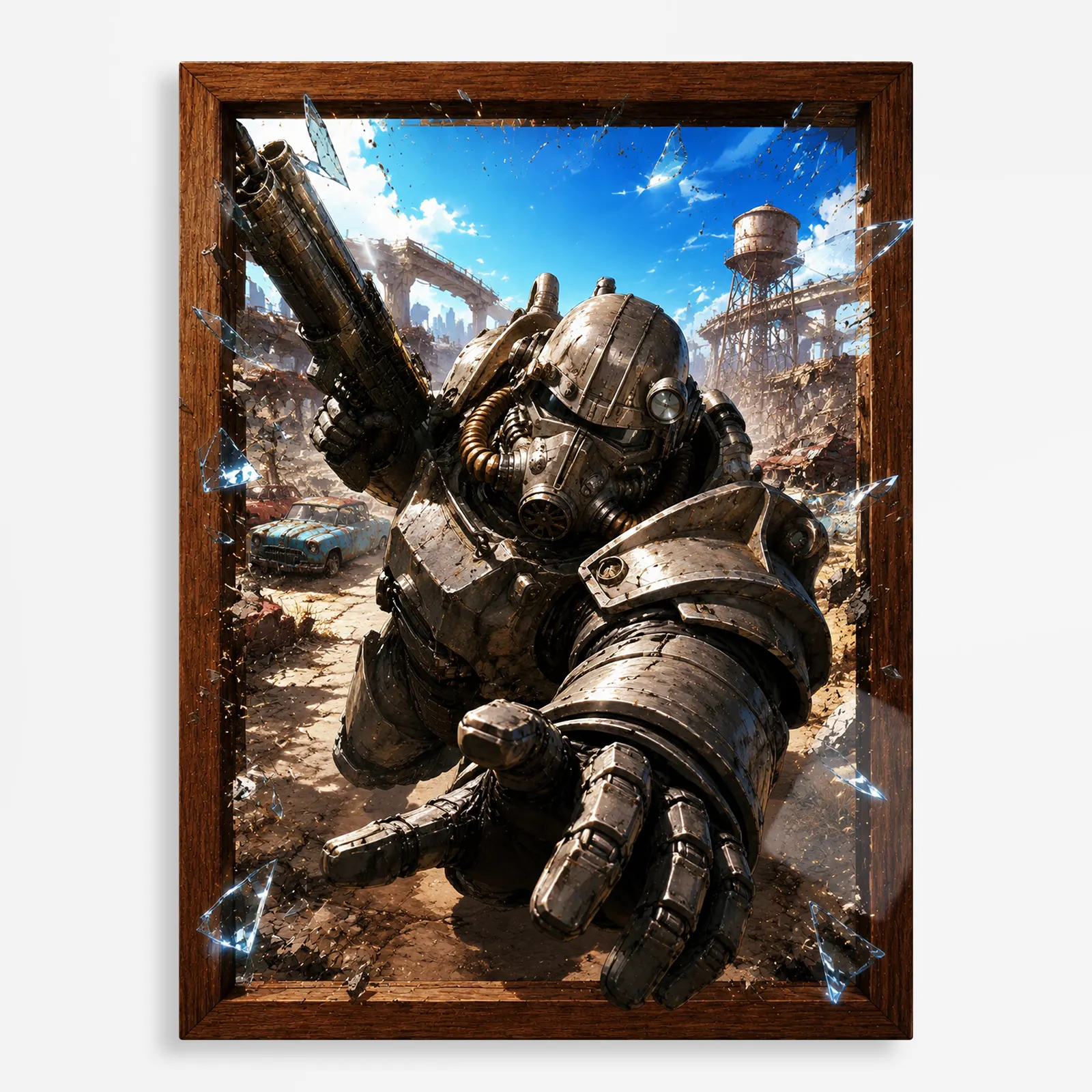 video game metal poster (78) s1 Video Game Metal Poster Wall Decor - Wasteland Power Armor - Image 1