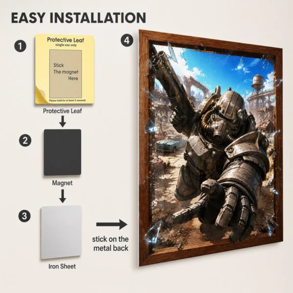 Video Game Metal Poster Wall Decor - Wasteland Power Armor - Image 2