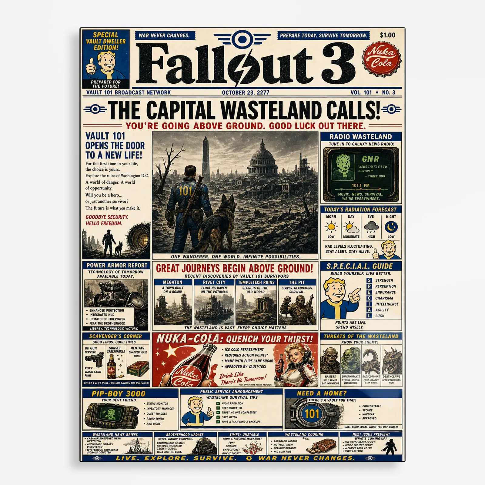 video game metal poster (80) s1 Video Game Metal Poster Wall Decor - Wasteland 3 - Image 1