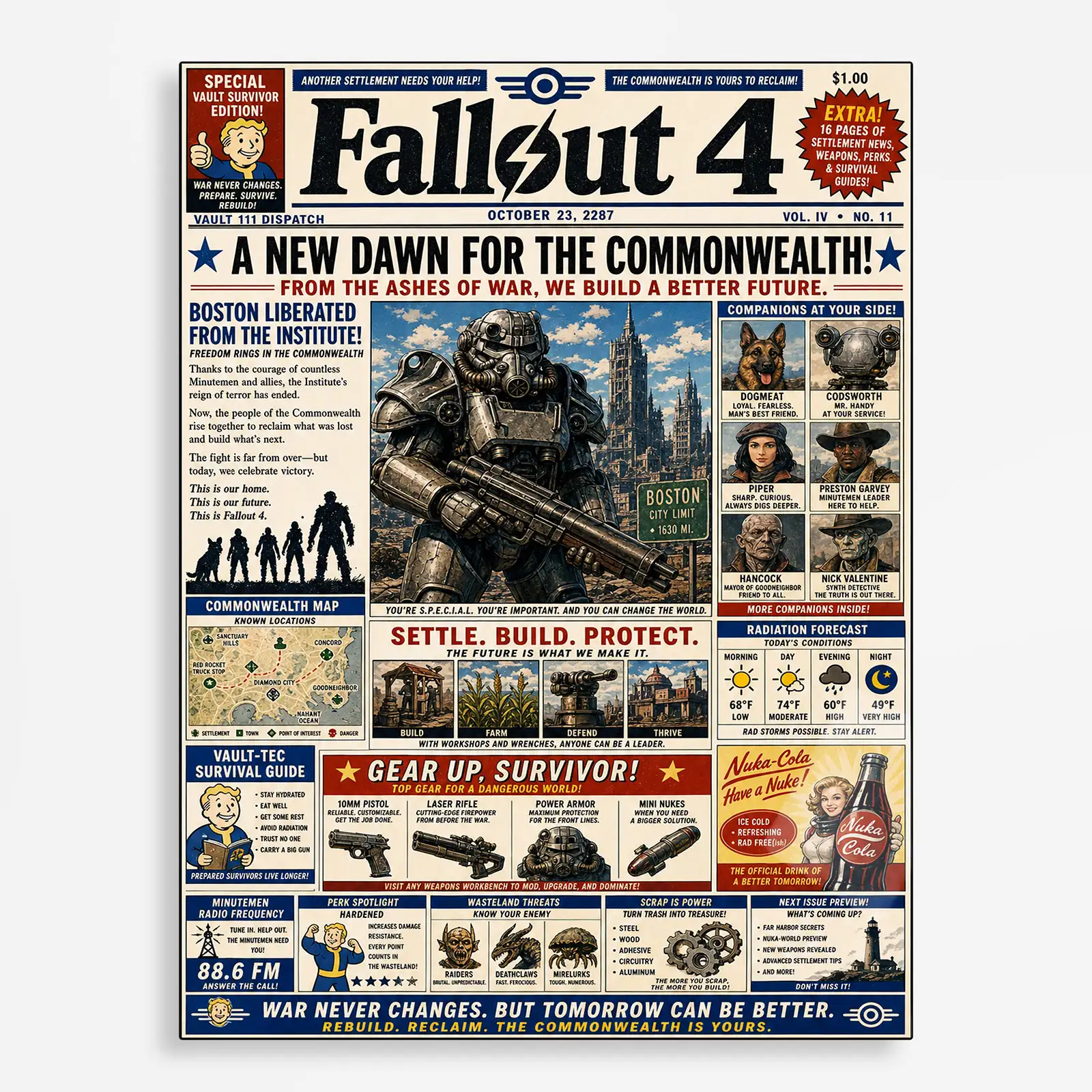 video game metal poster (81) s1 Video Game Metal Poster Wall Decor - Wasteland 4 - Image 1