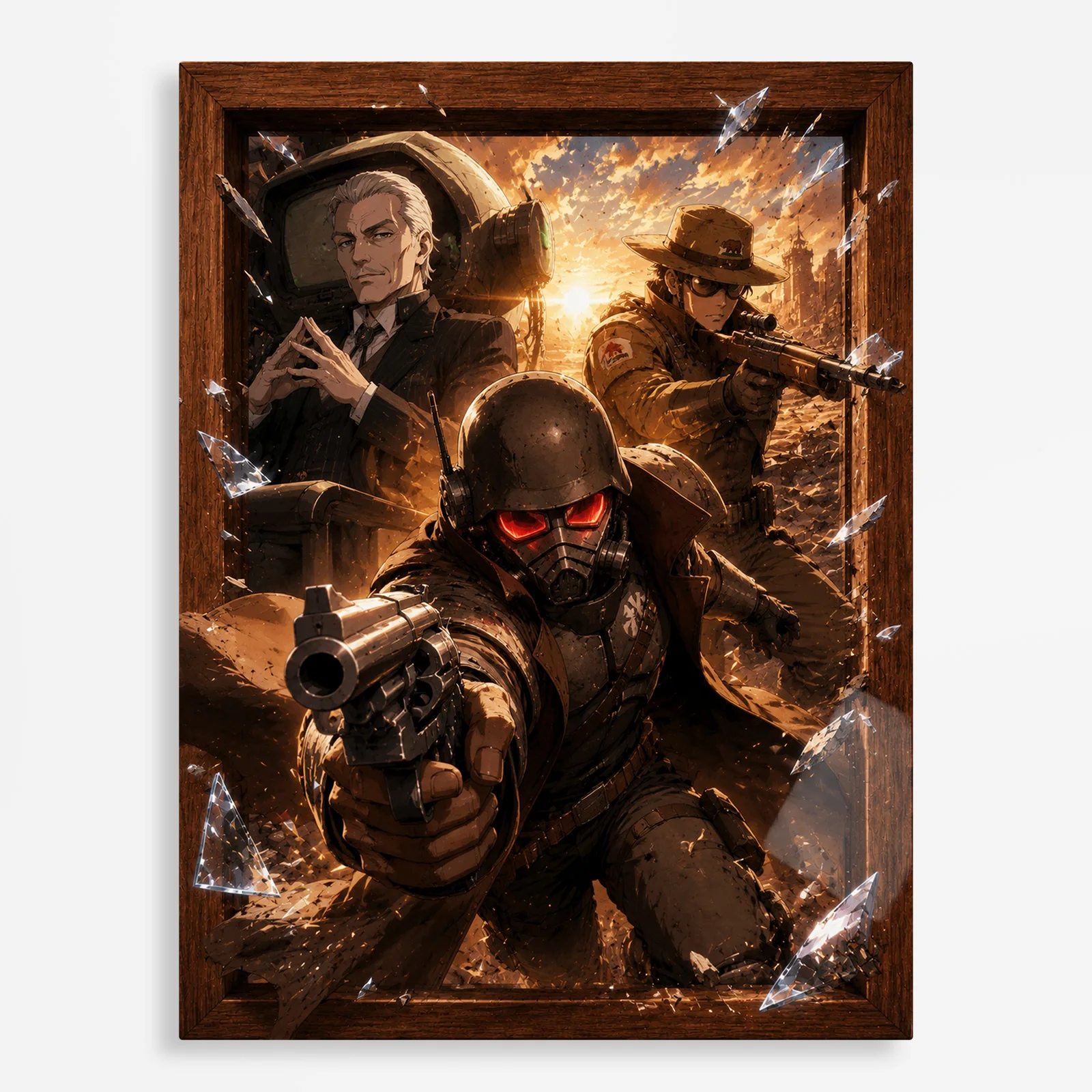 video game metal poster (83) s1 Video Game Metal Poster Wall Decor - Wasteland New Vegas NCR Ranger - Image 1