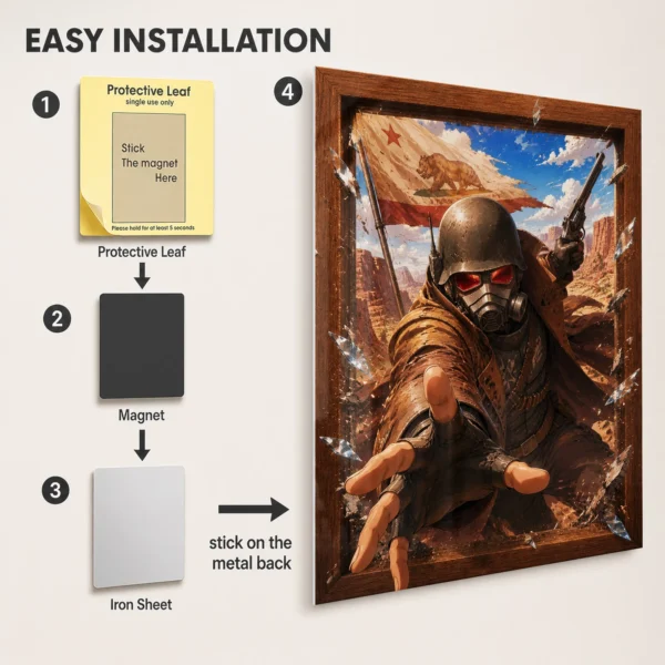 Video Game Metal Poster Wall Decor - Wasteland New Vegas NCR Ranger - B - Image 2