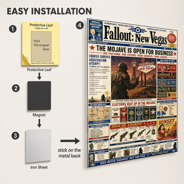 Video Game Metal Poster Wall Decor - Wasteland New Vegas - A - Image 2