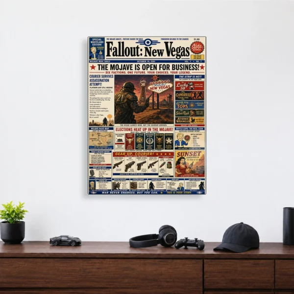 Video Game Metal Poster Wall Decor - Wasteland New Vegas - A - Image 4