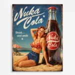 Video Game Metal Poster Wall Decor - Wasteland Nuka-Cola Girl