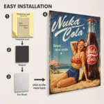 Video Game Metal Poster Wall Decor - Wasteland Nuka-Cola Girl - Image 2
