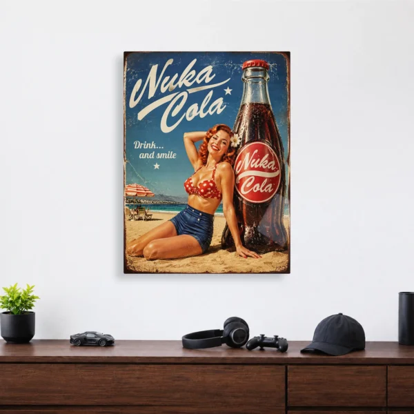 Video Game Metal Poster Wall Decor - Wasteland Nuka-Cola Girl - Image 4